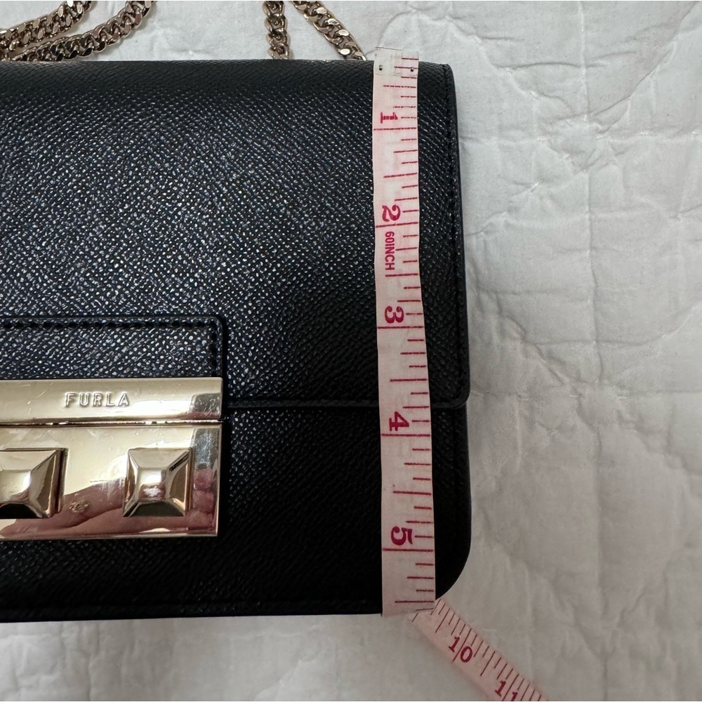 FURLA Bella Chain Crossbody Black In Gold Genuine Leather Bag - Picture 8 of 17